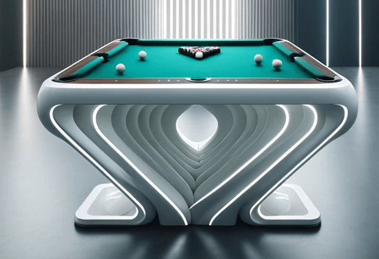 NEW White Billiards Stelva Modern Slate LED Lights Pool Table - White Billiards