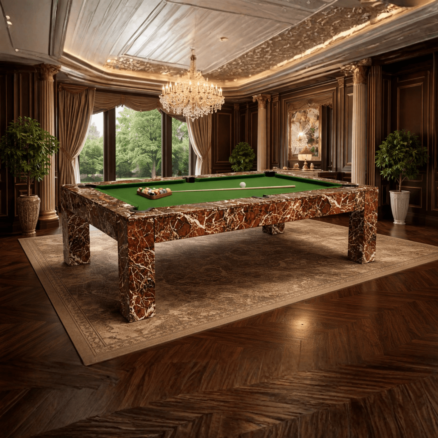 Rosso Levanto Pool Table - White Billiards
