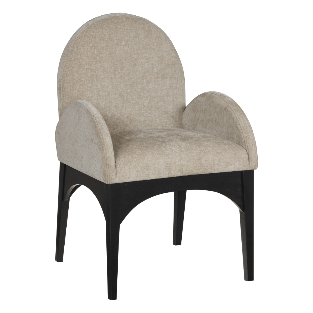 Waldorf Chenille Fabric Dining Arm Chair - White Billiards