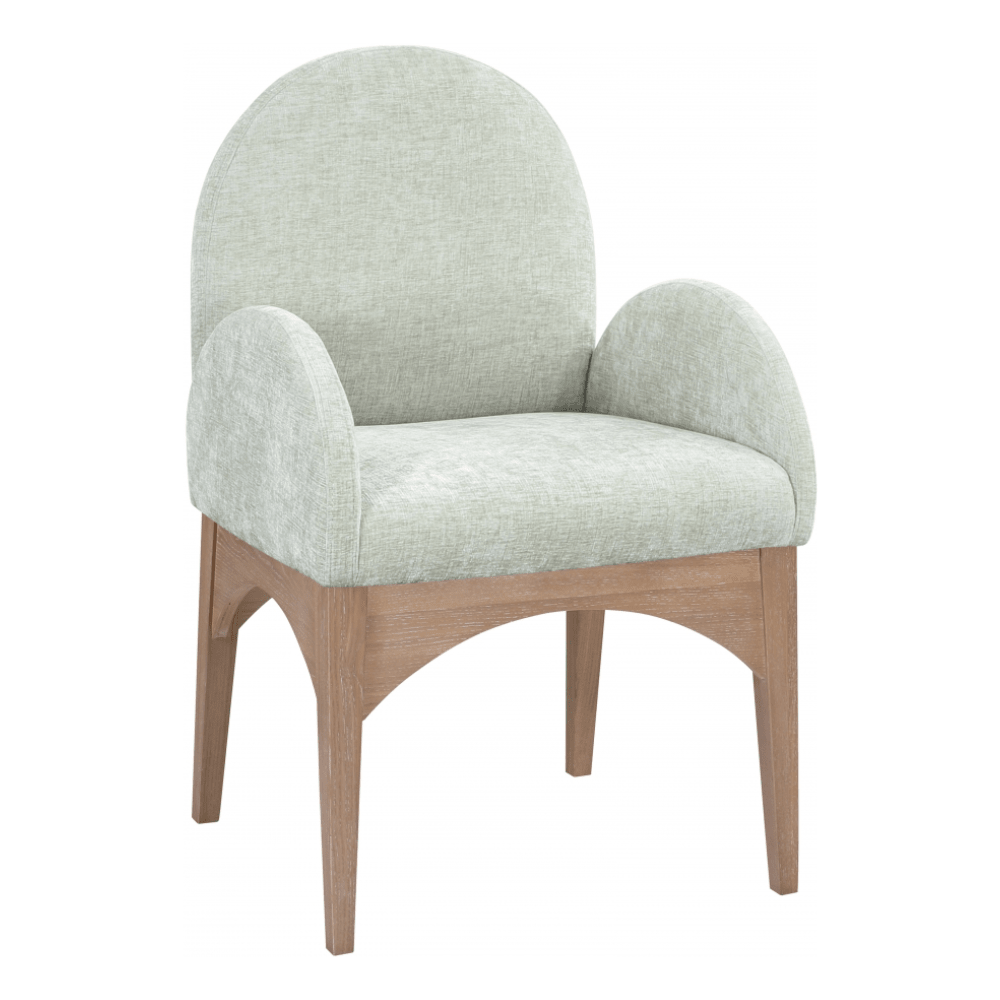 Waldorf Chenille Fabric Dining Arm Chair - White Billiards