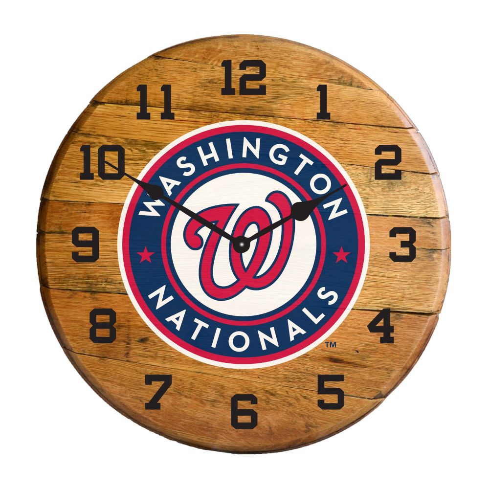 Imperial International MLB Oak Barrel Clock - White Billiards