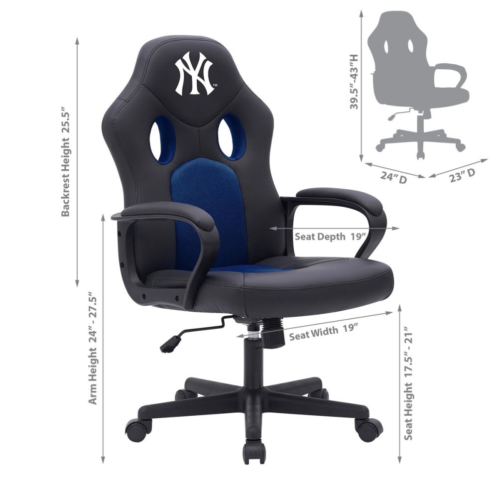 New York Yankees MLB Vision Game Chair - White Billiards