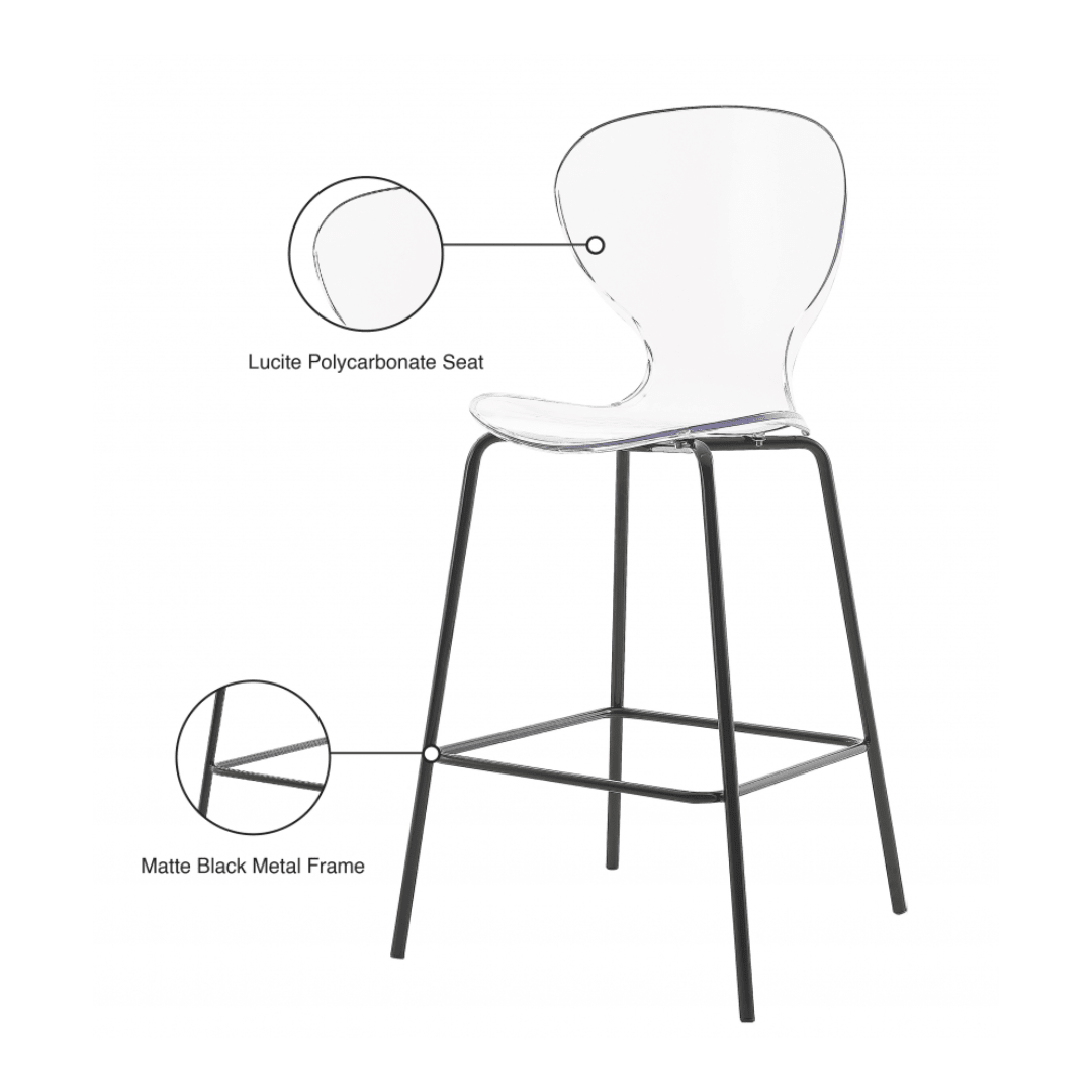 Clarion Matte Black Stool - White Billiards