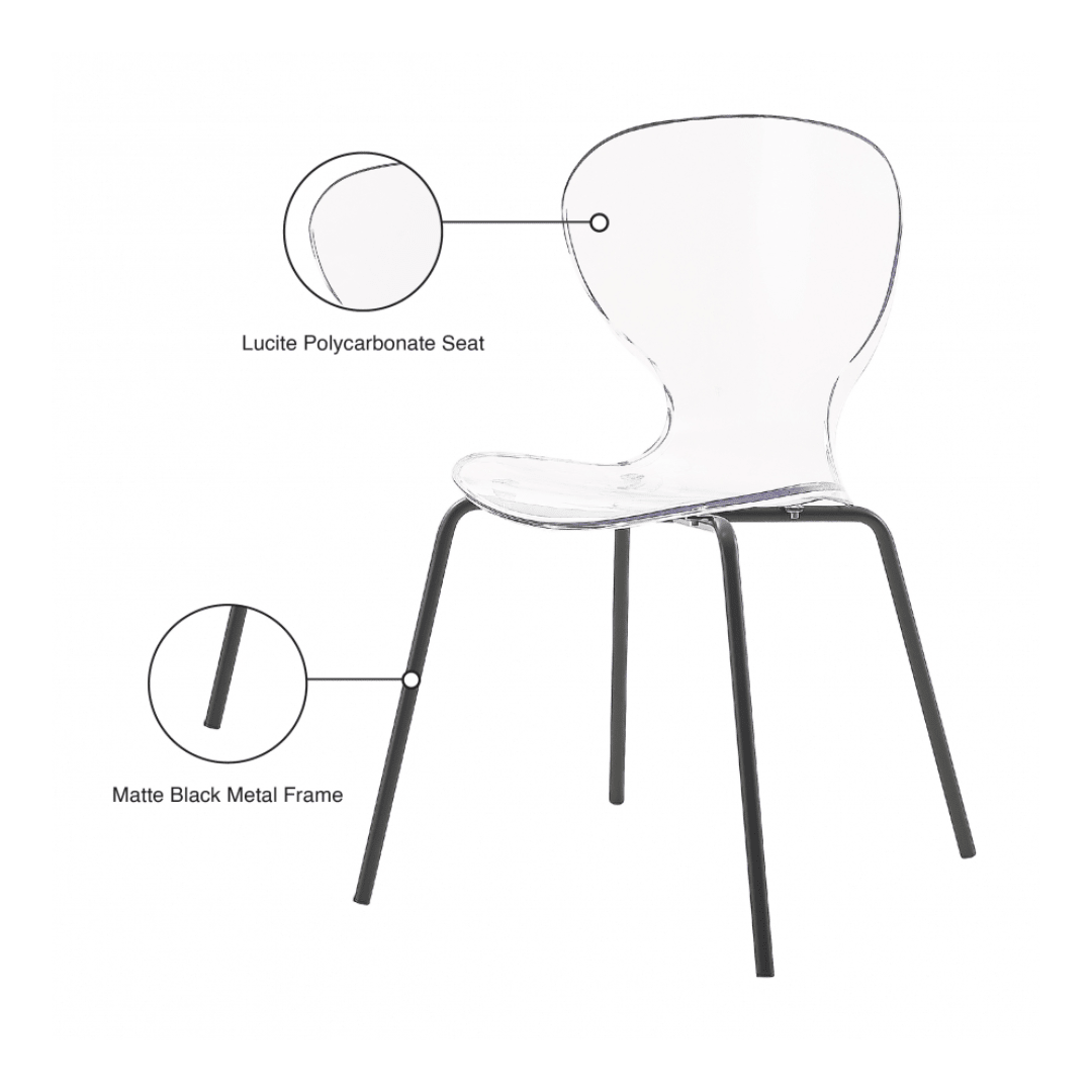 Clarion Matte Black Dining Chair - White Billiards