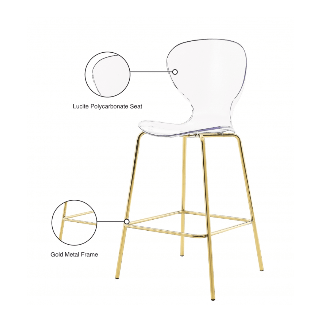 Clarion Gold Metal Stool - White Billiards