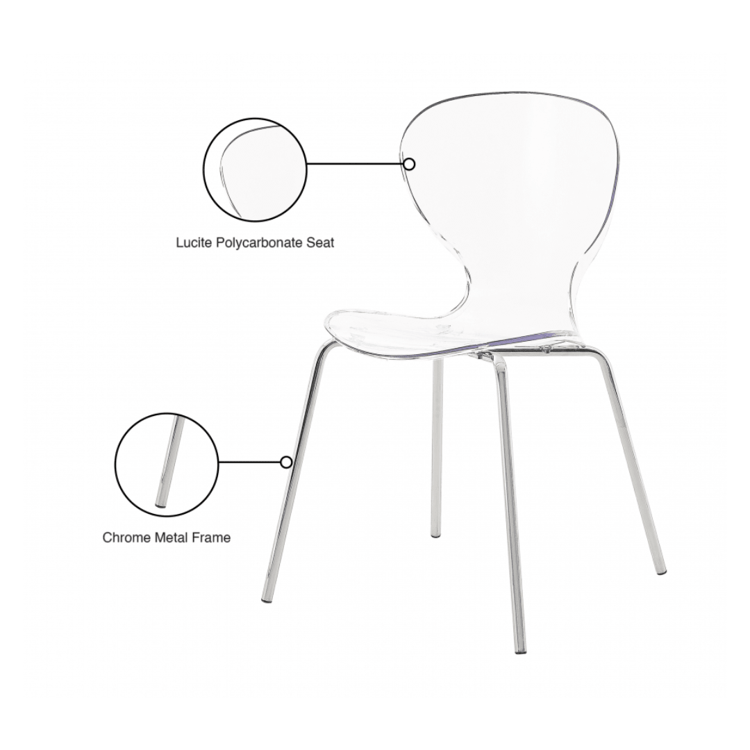 Clarion Chrome Metal Dining Chair - White Billiards