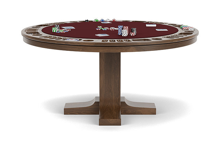 White Billiards Sorfen Round Poker Table