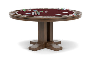 White Billiards Sorfen Round Poker Table