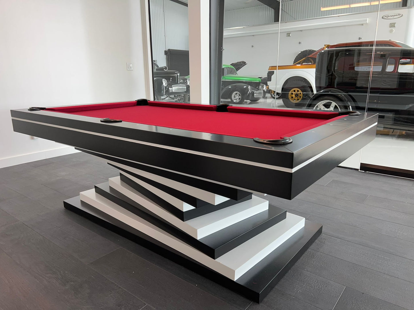 White Billiards Neavio Pool Table - Angle View - Custom Billiard Table