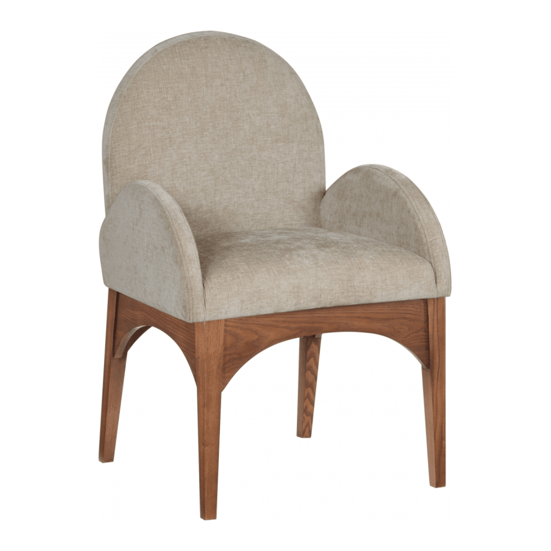 Waldorf Chenille Fabric Dining Arm Chair - White Billiards