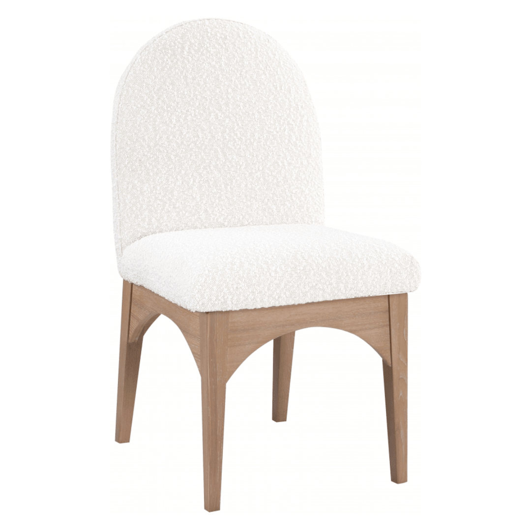 Waldorf Boucle Fabric Dining SIde Chair - White Billiards