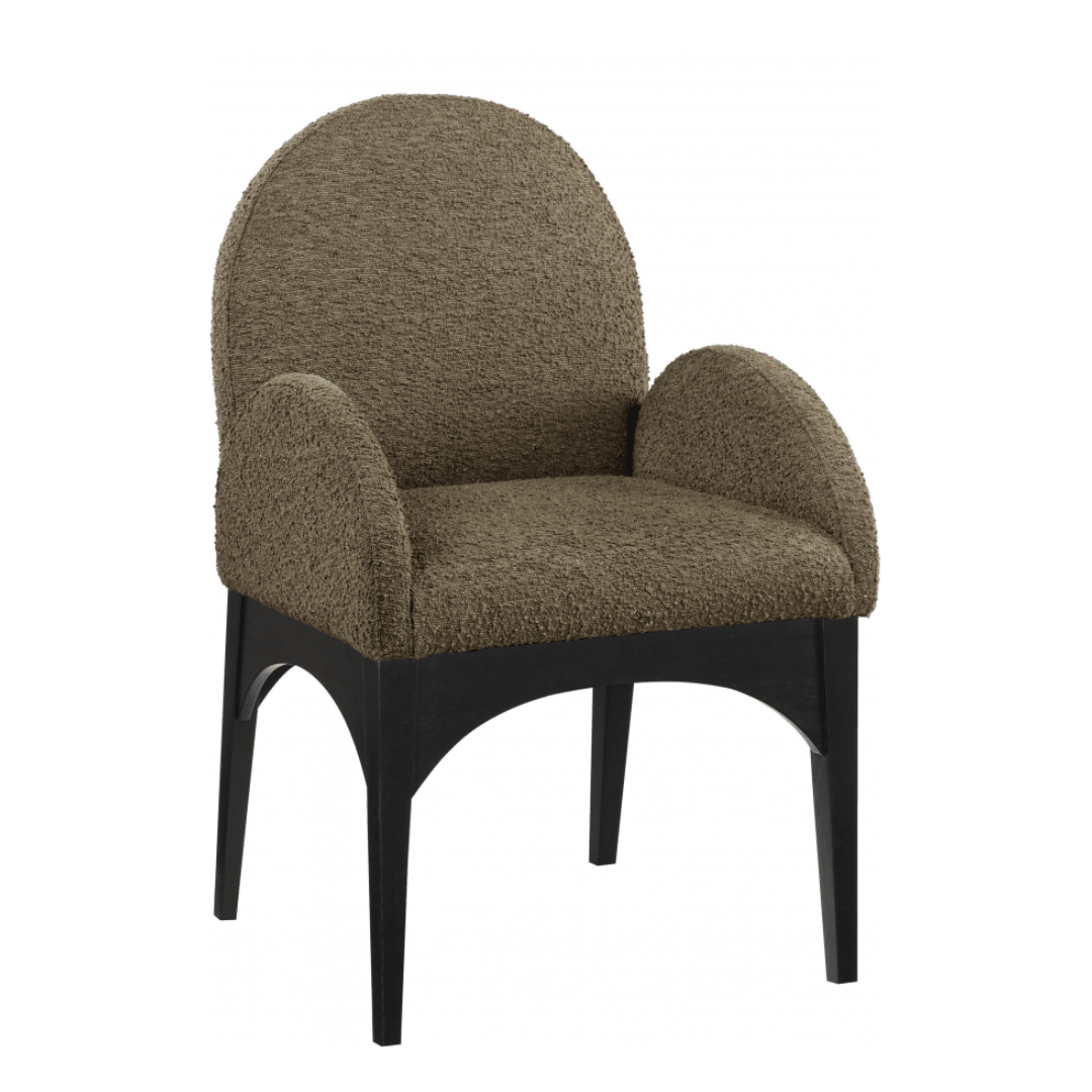 Waldorf Boucle Fabric Dining Arm Chair - White Billiards