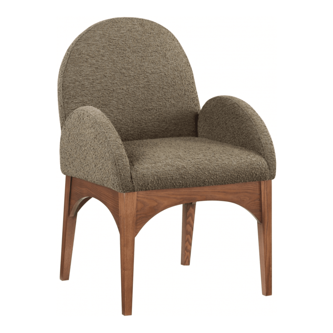 Waldorf Boucle Fabric Dining Arm Chair - White Billiards