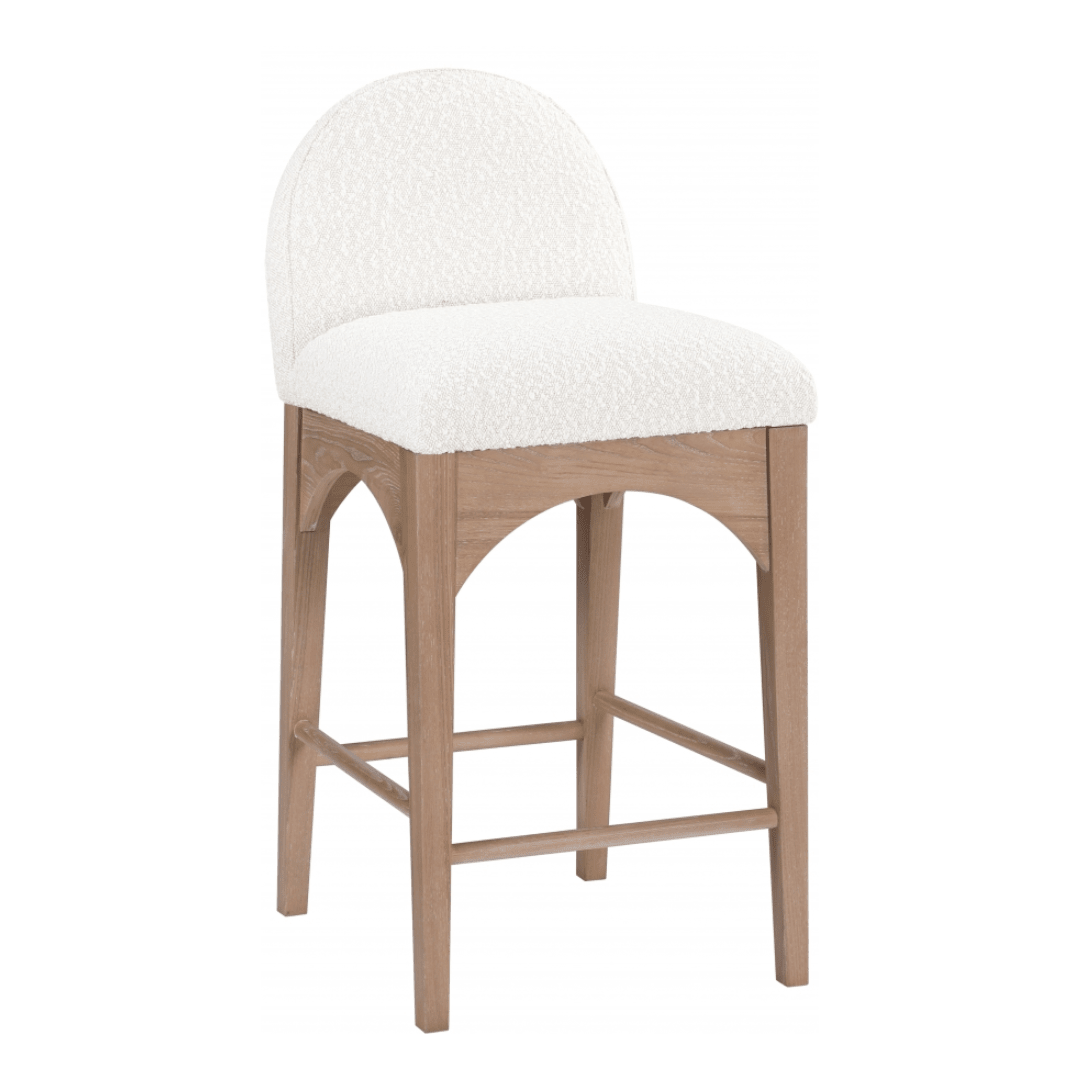 Waldorf Boucle Fabric Counter Stools - White Billiards
