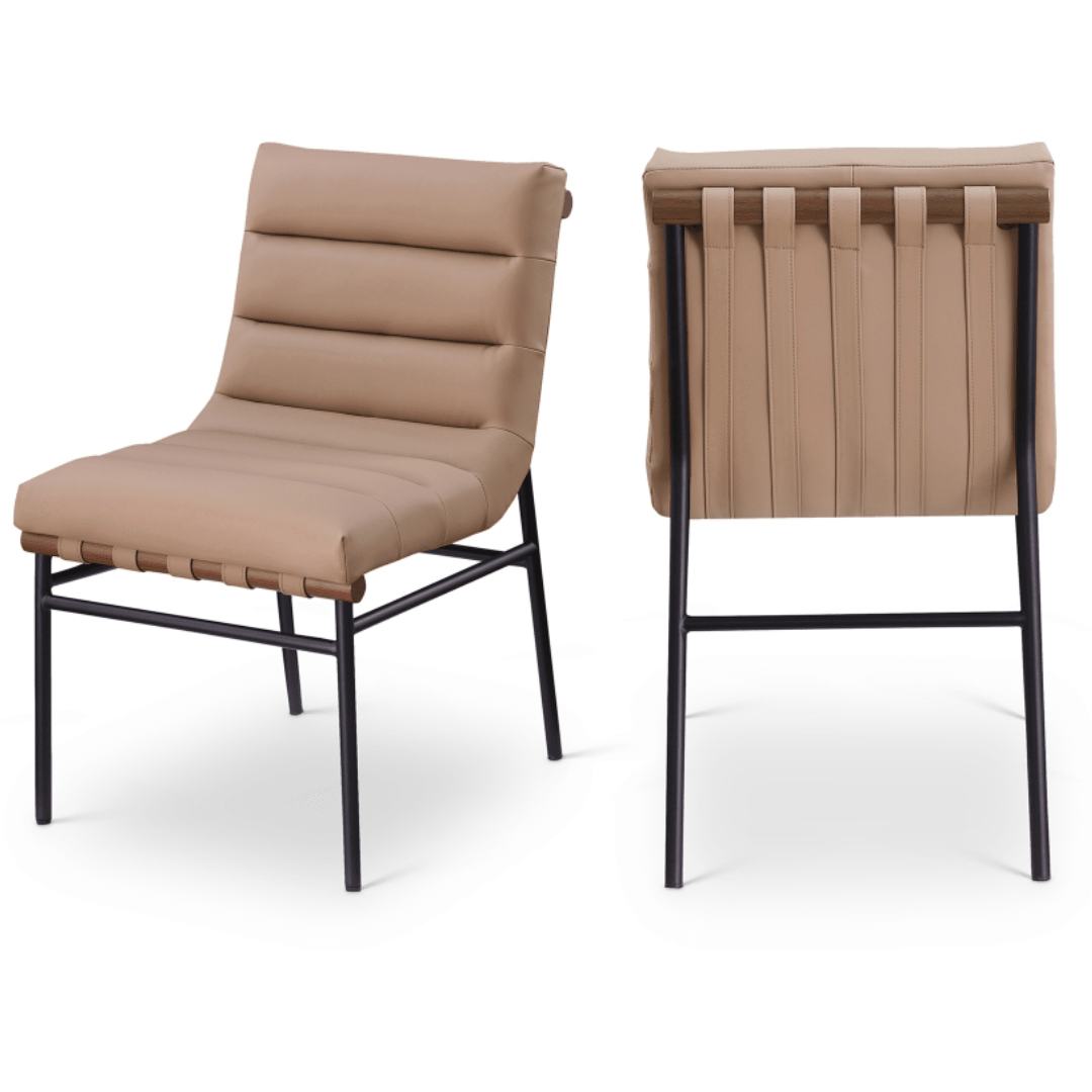 Burke Cream Vegan Leather Dining Chair - White Billiards