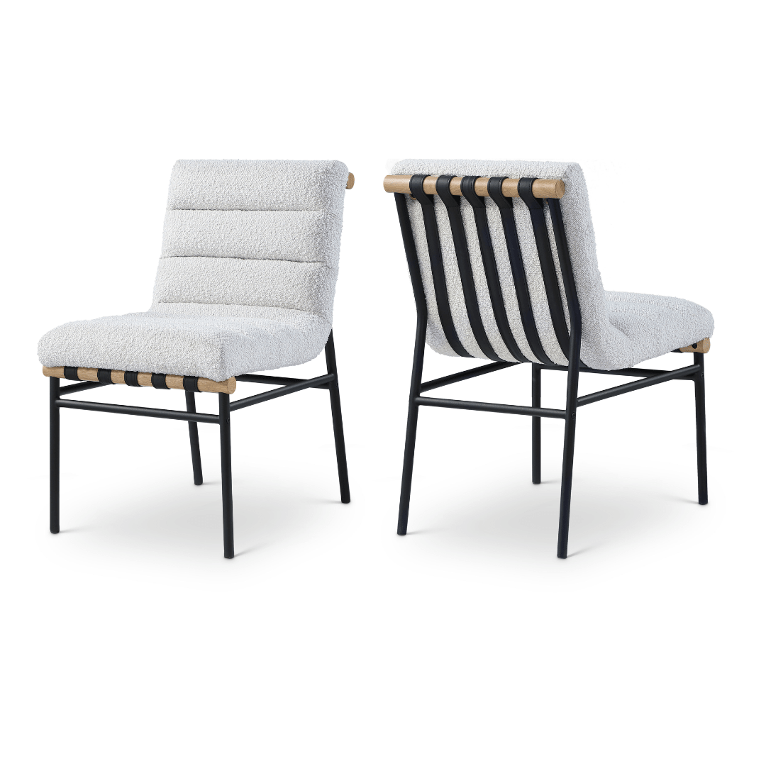 Burke Black Vegan Leather Dining Chair - White Billiards