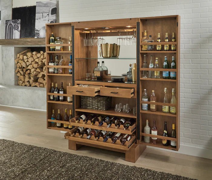 ALTA WINE & SPIRIT CABINET (BRUSHED WALNUT) - White Billiards