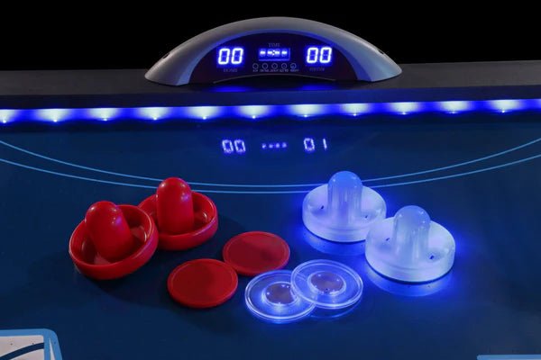 Atomic Indigo Light Up Air Hockey Table - White Billiards