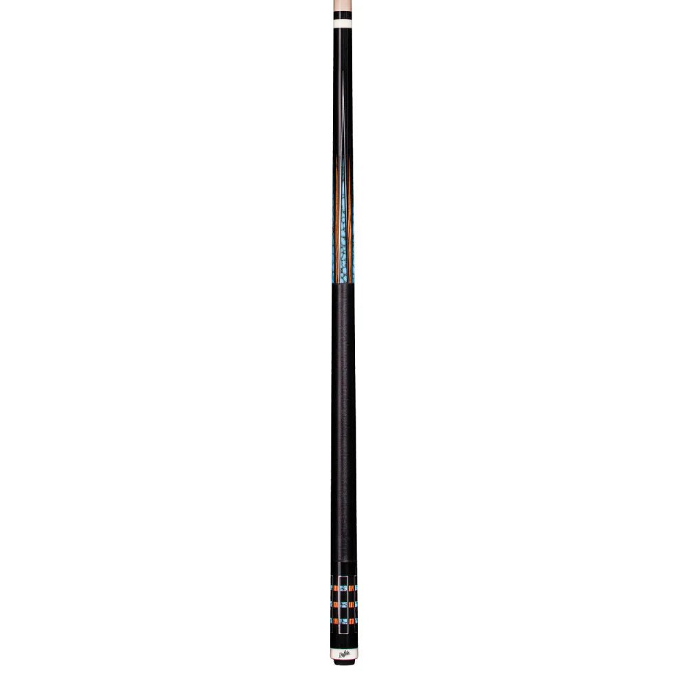 Dufferin Black & Blue Recon Cue with Black Linen Wrap - White Billiards
