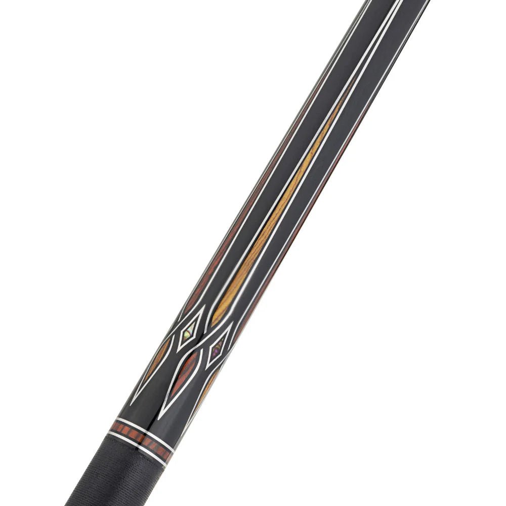 Dufferin Exotic Obsidian Cue with Linen Wrap - White Billiards