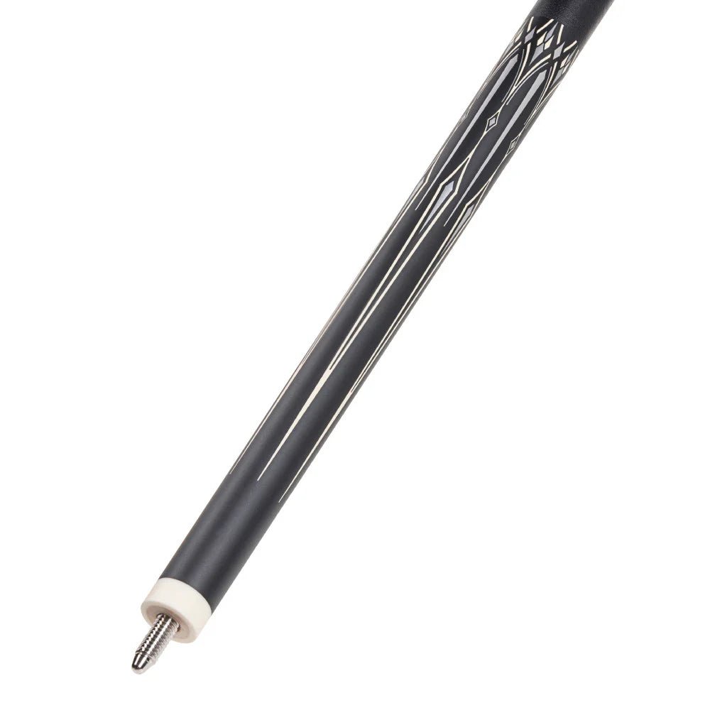 Dufferin Onyx Silver Cue with Linen Wrap - White Billiards