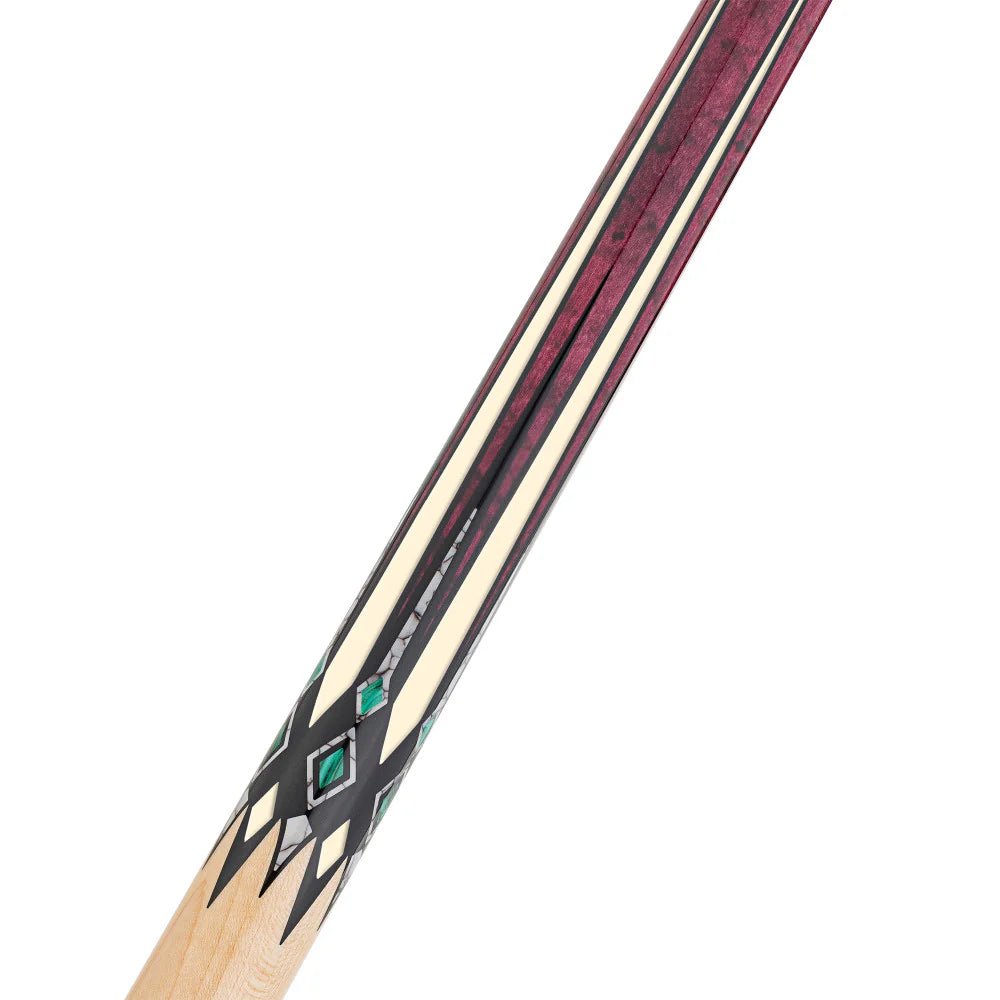 Dufferin Purple Malachite Magic Wrapless Cue - White Billiards