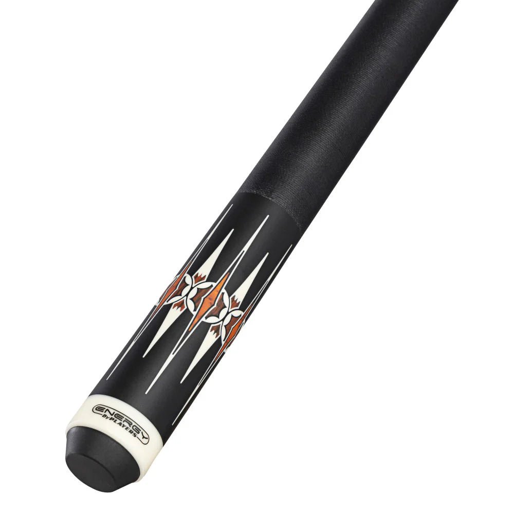 Energy By Players Matte Black/White with Cocobolo Cue with Black Linen Wrap - White Billiards