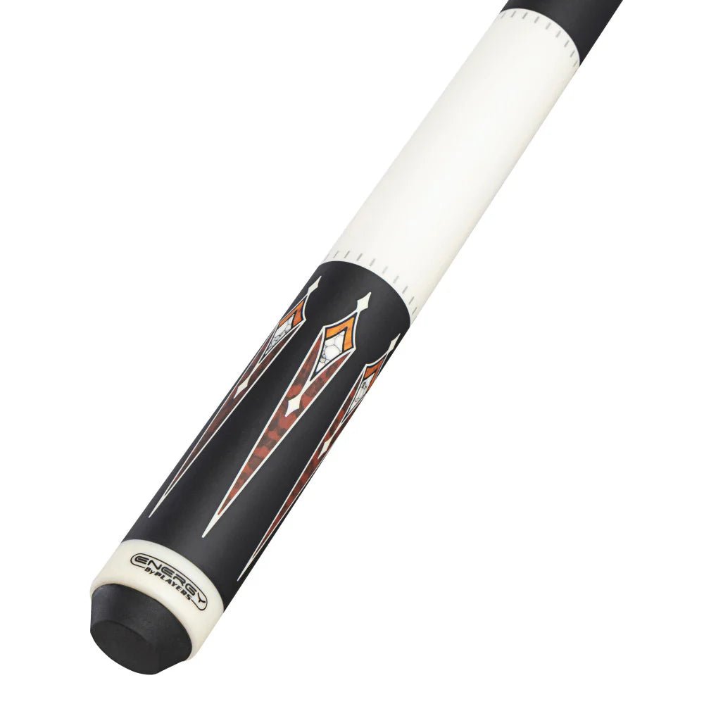 Energy By Players Matte White/Black with Thuya Burl Wrapless Cue - White Billiards