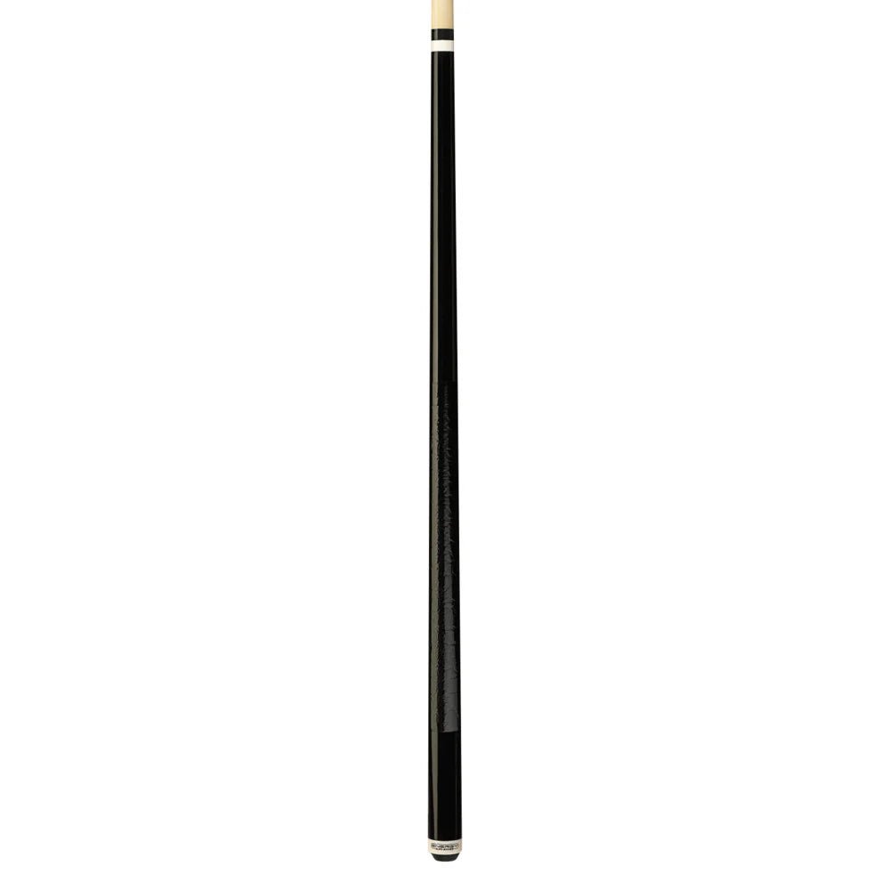 Energy By Players Midnight Black Gloss Cue with Simulated Leather Wrap - White Billiards