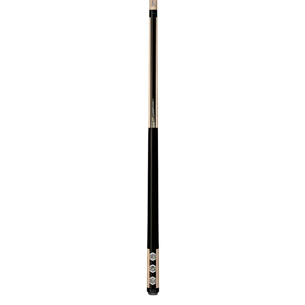 Lucasi Custom Carom Premium Black Birdseye Maple With Abalone Wrapless Cue - White Billiards