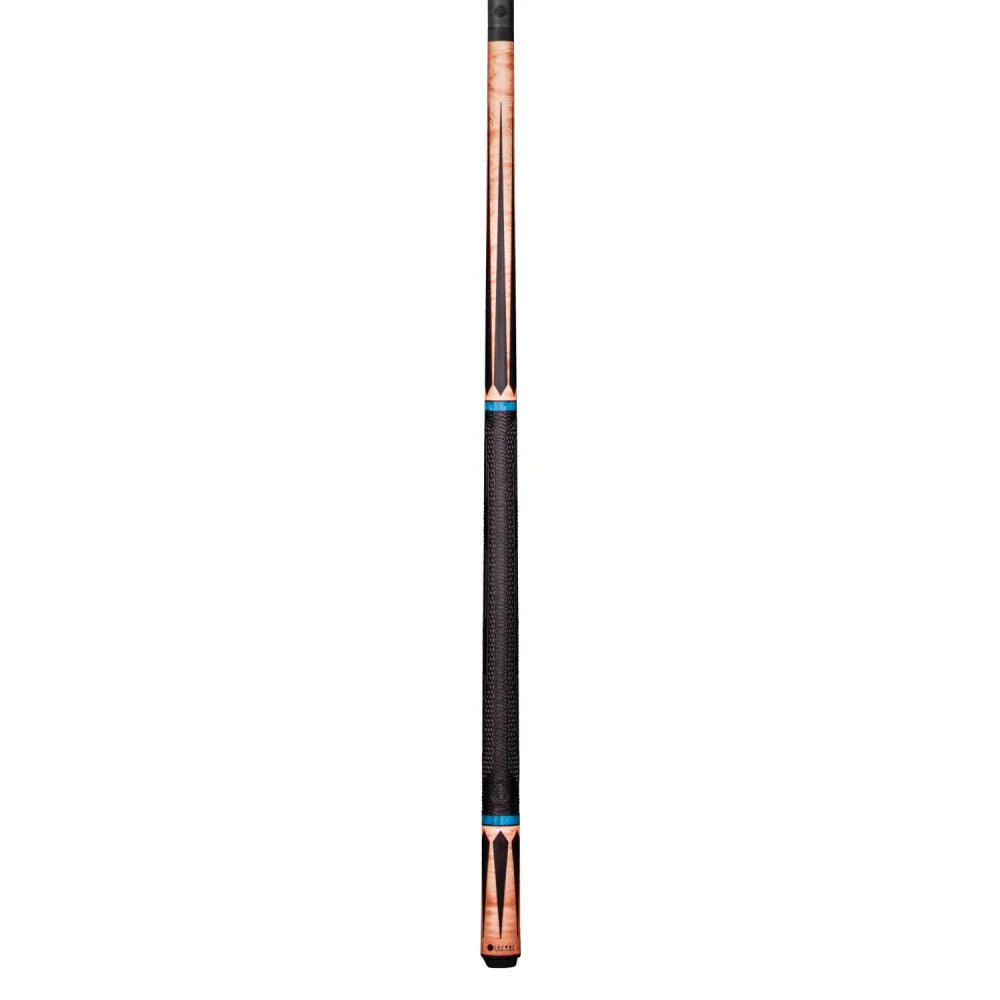 Lucasi Pinnacle Coffee Wash Birdseye Maple/Black Cue With Carbon Fiber Tech Shaft - White Billiards