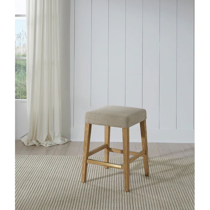 PORT ROYAL BACKLESS STOOL (WHITE OAK) - White Billiards