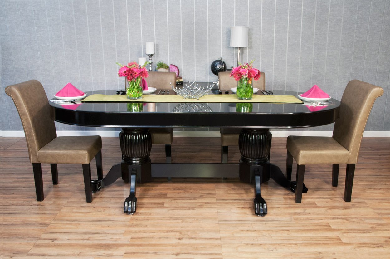 BBO Poker Elite Mahogany Poker Table with Black Racetrack - White Billiards