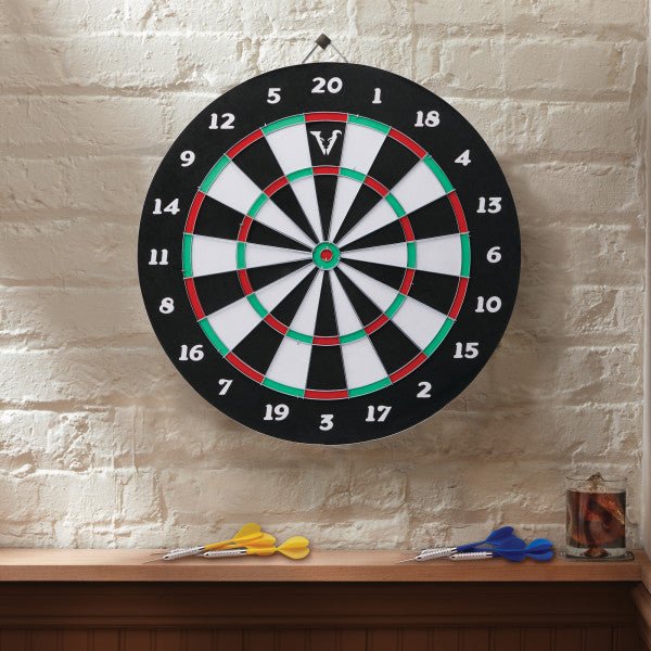 Viper Double Play Coiled Paper Fiber Dartboard with Darts - White Billiards