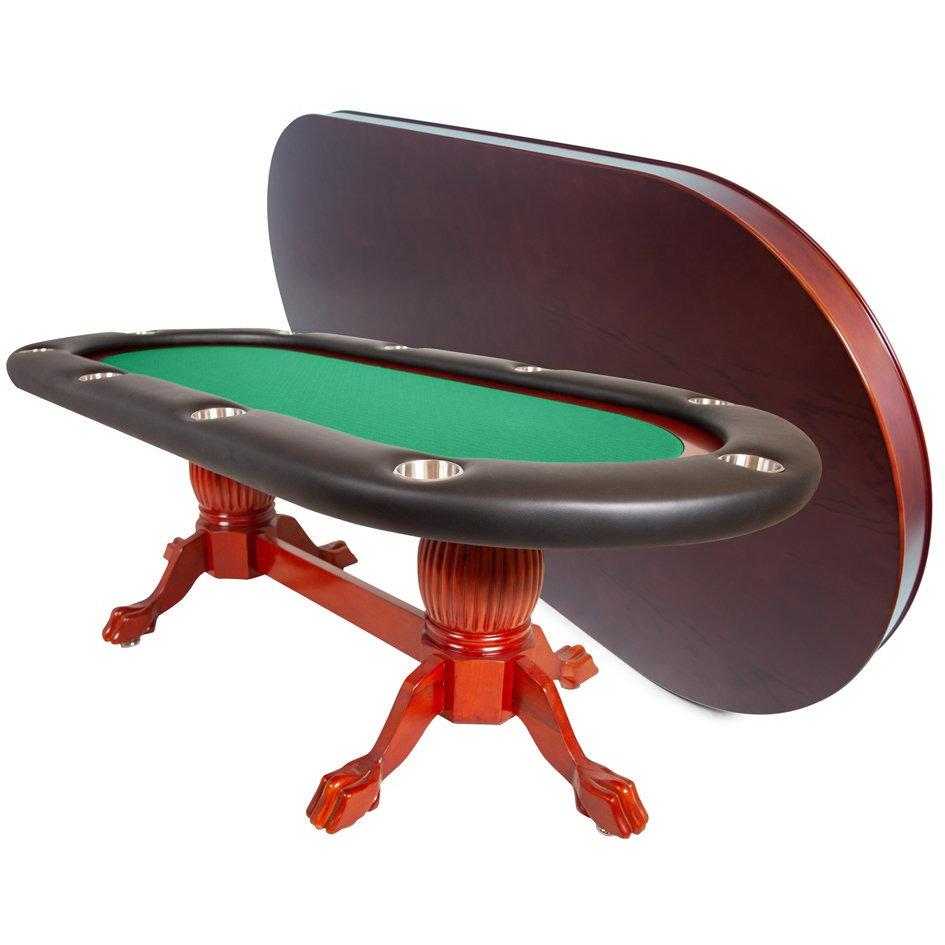 BBO Poker Elite Mahogany Poker Table with Black Racetrack White Billiards