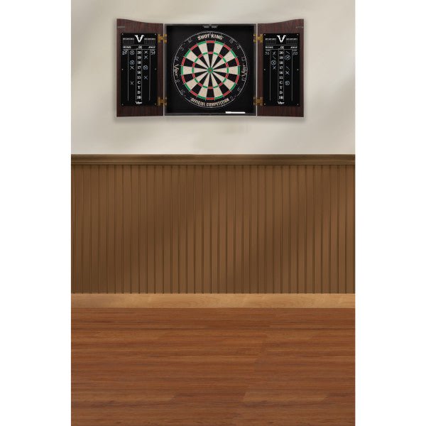 Viper Vault Dartboard Cabinet with Shot King Sisal Dartboard - White Billiards