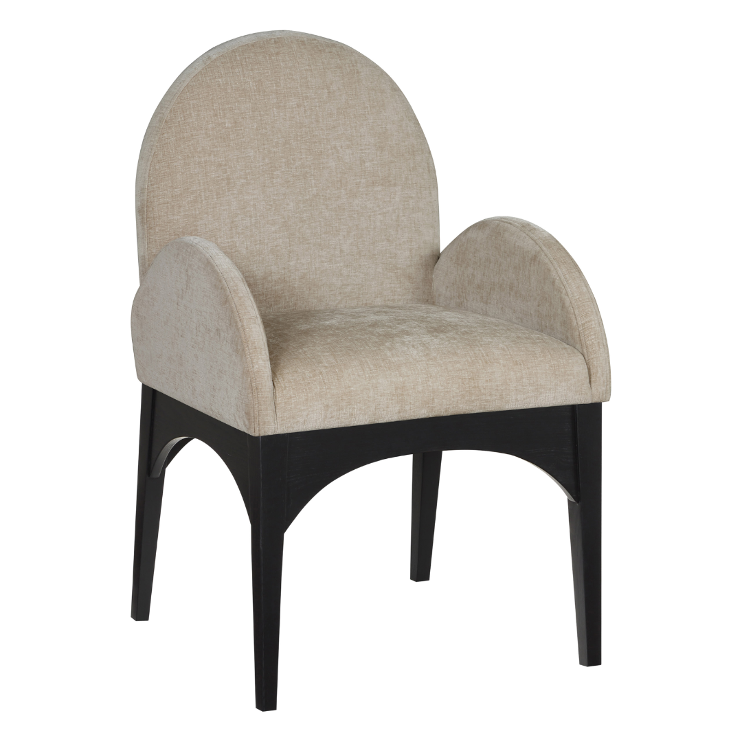 Waldorf Chenille Fabric Dining Arm Chair