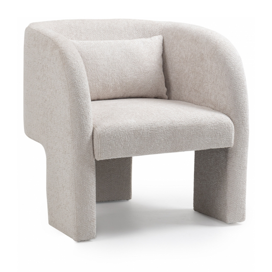 Sawyer Cream Chenille Fabric Accent Chair