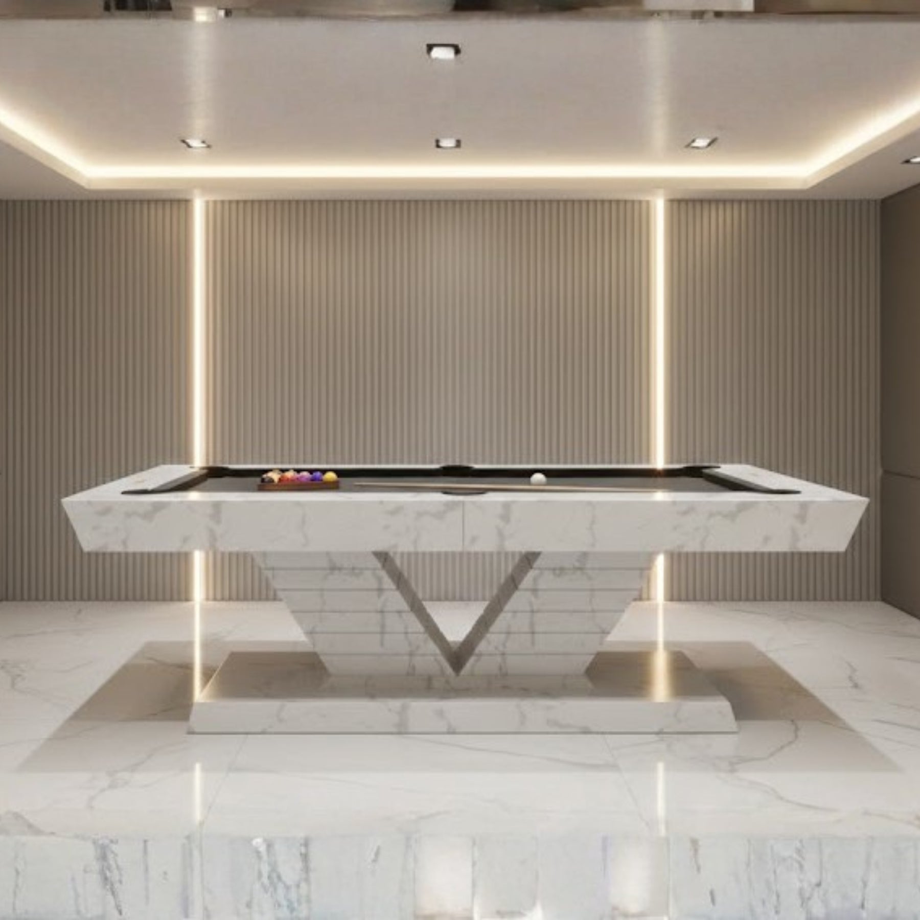 Stoner Pool Table - White Billiards