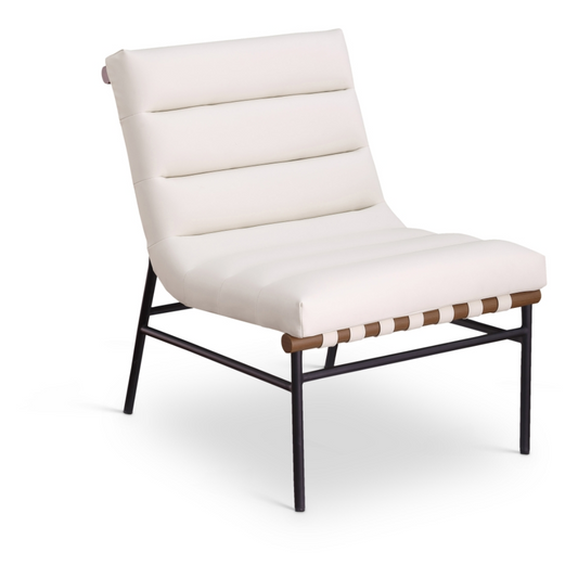 Burke Cream Vegan Leather Accent Chair