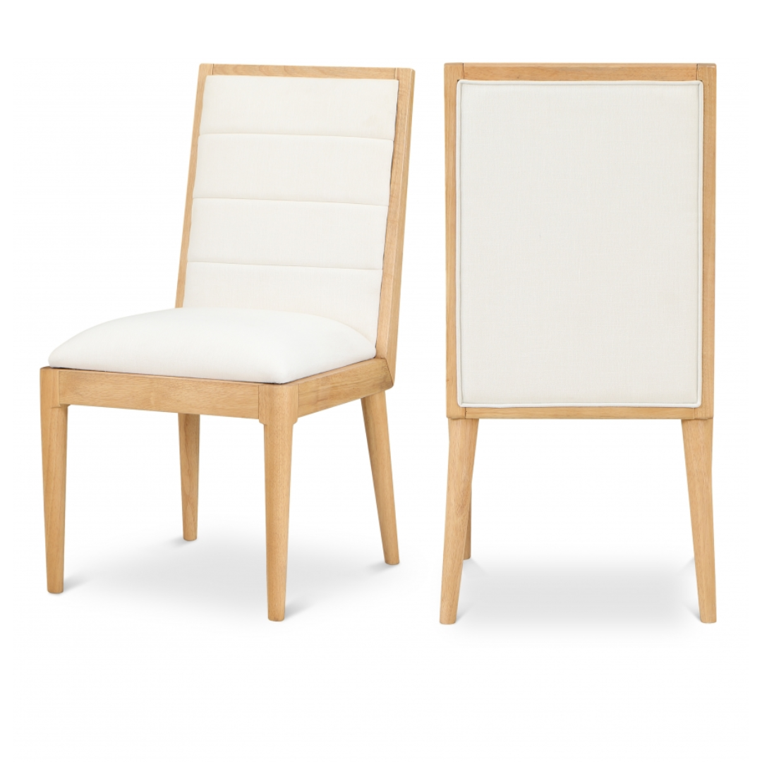 Bristol Cream Linen Textured Fabric Dining Chair