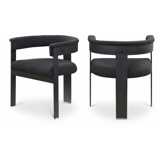 Romeo Black Boucle Fabric Dining Chair