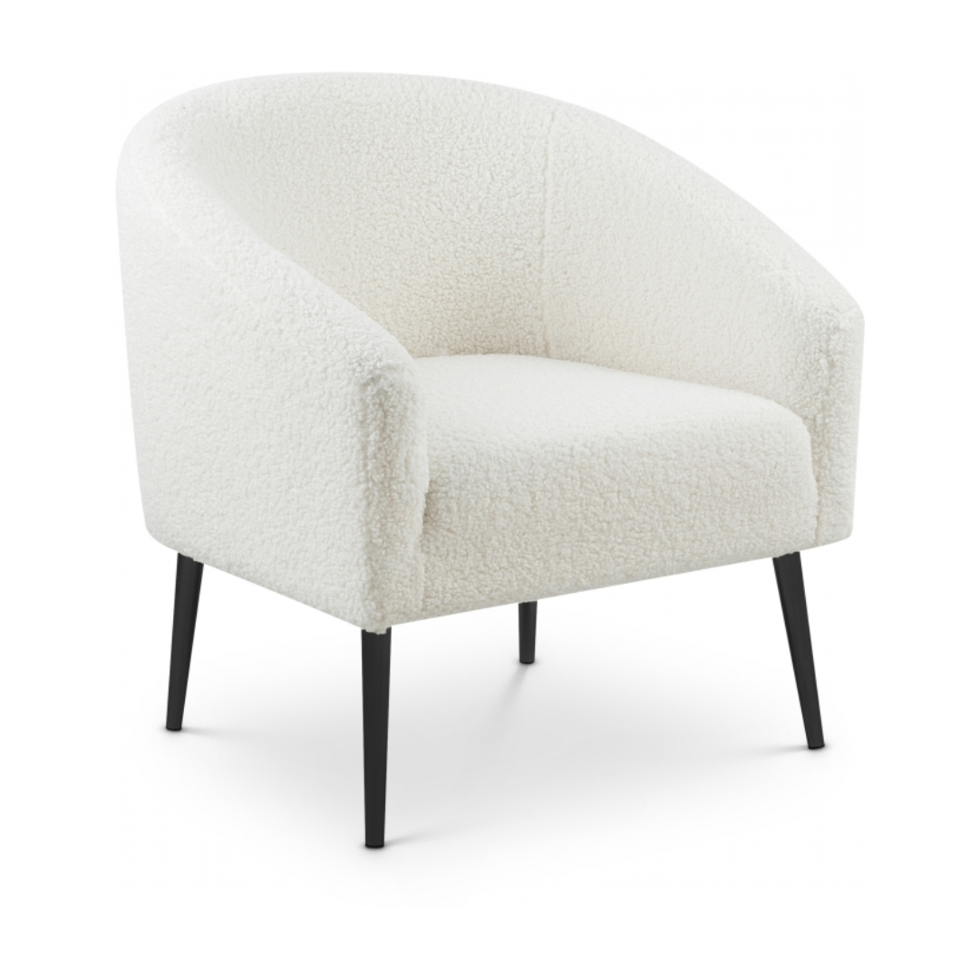 Barlow White Faux Sheepskin Fur Accent Chair