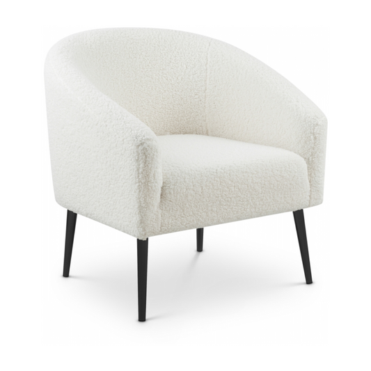 Barlow White Faux Sheepskin Fur Accent Chair