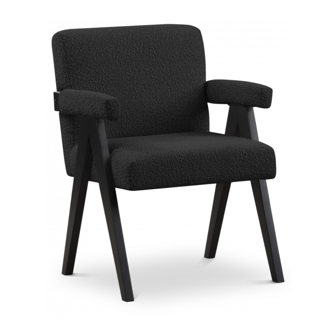 Woodloch Black Boucle Fabric Accent Chair