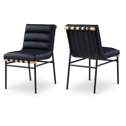 Burke Black Vegan Leather Dining Chair