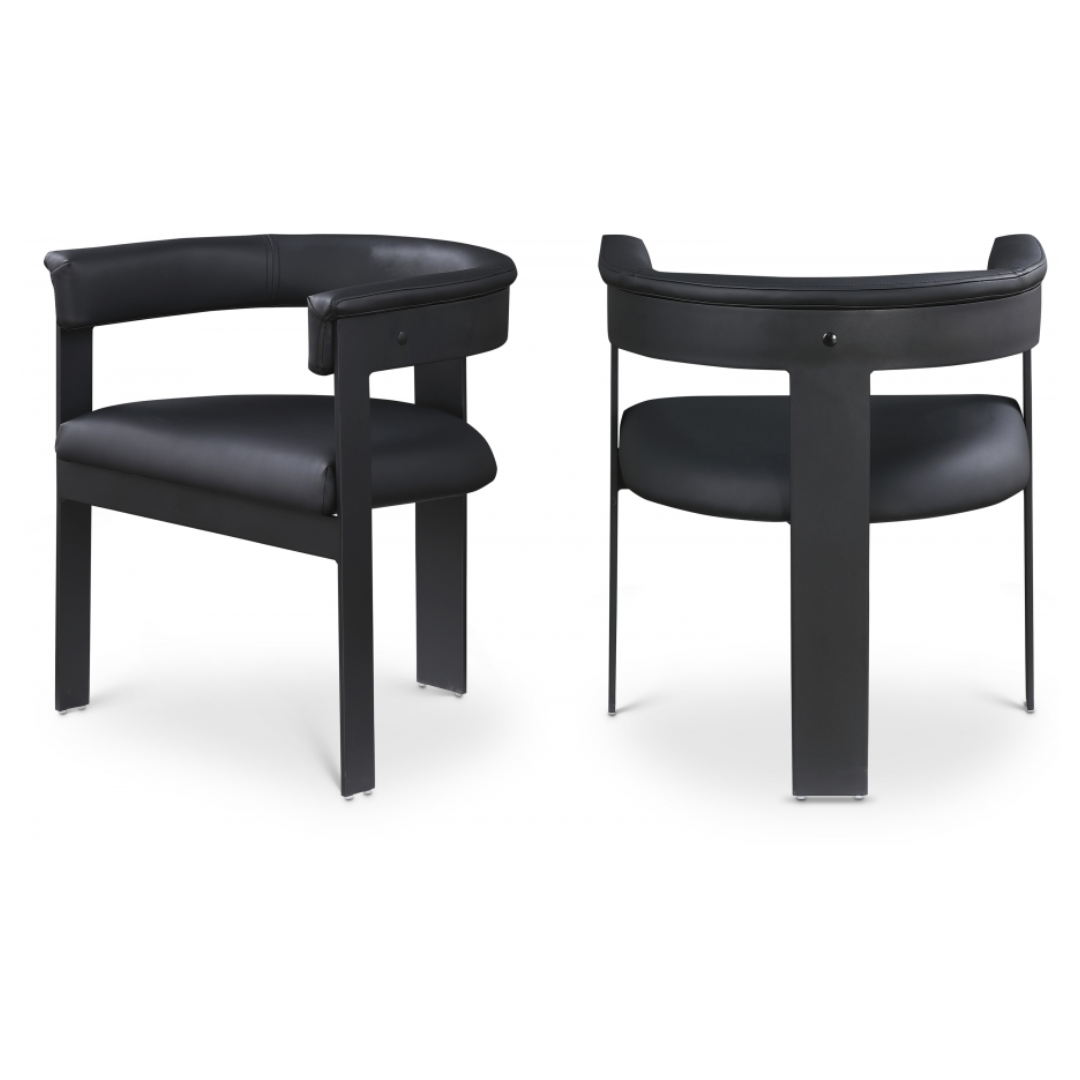 Romeo Black Vegan Leather Dining Chair