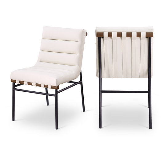 Burke Cream Vegan Leather Dining Chair