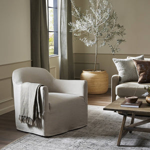 Four Hands Lowell Slipcover Swivel Chair