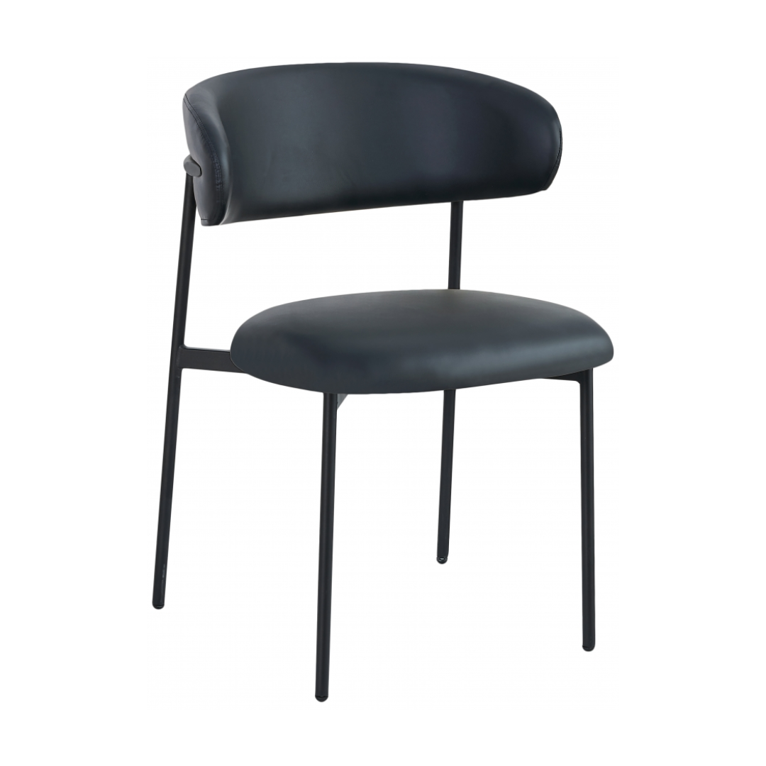 Lupita Black Vegan Leather Dining Chair